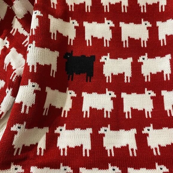 PRINCESS DIANA BLACK SHEEP RED SWEATER INSPIRED - Picture 4 of 9